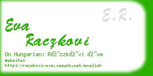 eva raczkovi business card